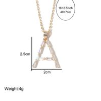 Fashion Copper Gold-plated Zircon Letter Necklace Female main image 6