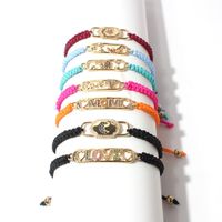Ethnic Style Hand-woven Heart-shaped Letter Copper Inlaid Multicolor Zircon Bracelet main image 1