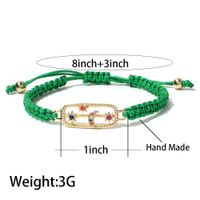 Ethnic Style Hand-woven Heart-shaped Letter Copper Inlaid Multicolor Zircon Bracelet main image 6