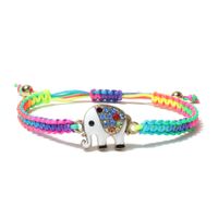 Fashion Hand-woven Multi-color Red Rope Elephant Copper Bracelet main image 4