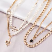 Freshwater Pearl Necklace Women's Diamond-encrusted Alloy Collarbone Chain main image 3