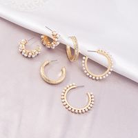 Fashion Pearl Big Circle Diamond Earrings main image 3