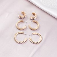 Fashion Pearl Big Circle Diamond Earrings main image 4