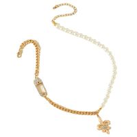 Collier En Alliage De Perles À Coutures Épaisses À La Mode Avec Boucle De Tête À Glissière En Diamant main image 6