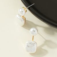 Baroque Style Geometric Round Square Pearl Earrings main image 4