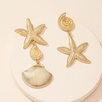 Fashion Shell Starfish Retro Alloy Earrings main image 2