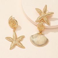 Fashion Shell Starfish Retro Alloy Earrings main image 3