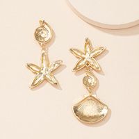 Fashion Shell Starfish Retro Alloy Earrings main image 4
