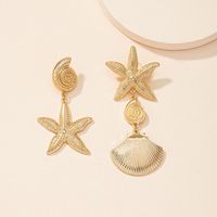 Fashion Shell Starfish Retro Alloy Earrings main image 5