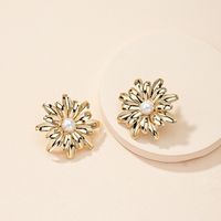 Small Daisy Summer New Simple Gold Flower Alloy Stud Earrings main image 1