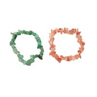 Fashion Color Irregular Stone Crystal Gravel Elastic Bracelet Set main image 6
