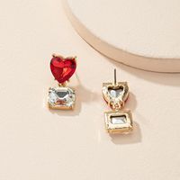 Fashion Heart-shaped Diamond Alloy Earrings main image 4