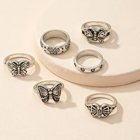 Retro Fashion Butterfly Alloy 6 Sets Combination Ring Female main image 3