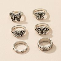 Retro Fashion Butterfly Alloy 6 Sets Combination Ring Female main image 5