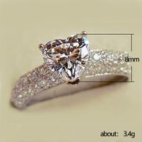 New Heart-shaped Zircon Copper Ring Female Fashion Engagement Party Bride Jewelry main image 6