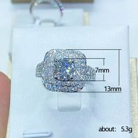 New Inlaid Four-claw Inlaid Zircon Square Copper Ring Wedding Jewelry main image 5