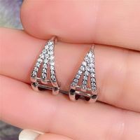 Fashion Geometric Ear Buckle Full Diamond Zircon Copper Earrings Wholesale main image 3