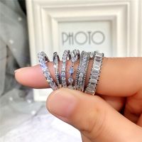 Fashion New Full Circle Full Inlaid Zircon Platinum Plated Copper Ring main image 1