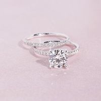 Simple Geometric Oversized Flash Diamond Zircon Women's Copper Ring main image 5