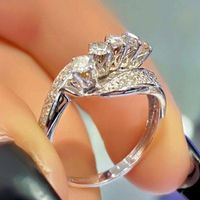 Copper Plated Platinum Zircon Fashion Retro Women's Ring main image 3