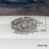 Copper Plated Platinum Zircon Fashion Retro Women's Ring main image 6