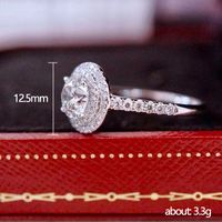 Fashion Geometric Exquisite Zircon Round Diamond Engagement Copper Ring main image 6