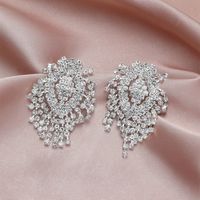 Fashionable Trend Personality Exaggerated Full Diamond Earrings Elegant High-end Hollow European And American Explosion Earrings main image 3