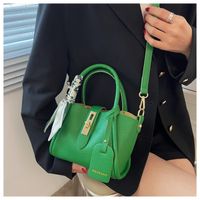 Fashion Lychee Pattern Soft Leather Hand Tote Shoulder Bag Women23*13.5*11cm main image 2