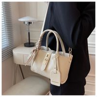 Fashion Lychee Pattern Soft Leather Hand Tote Shoulder Bag Women23*13.5*11cm main image 3