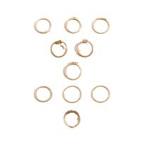 New Retro Fashion Alloy Hollow Gold Ring 10-piece Set main image 6