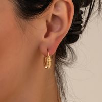 Fashion Titanium Steel 18k Hollow Thread Ear Buckle Ear Jewelry main image 3
