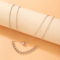 Fashion Hip-hop Jewelry Simple Double-layer Necklace Geometric Alloy main image 3