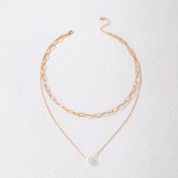 Simple Jewelry Pearl Chain Double Layer Simple Geometric Multilayer Alloy Necklace main image 6