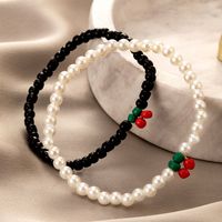 Ethnic Style Pearl Color Beaded Cherry Couple Bracelet Set main image 1