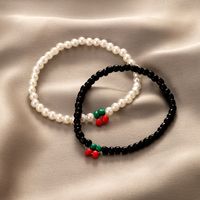 Ethnic Style Pearl Color Beaded Cherry Couple Bracelet Set main image 4