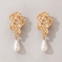 Fashion Pearl Heart-shaped Inlaid Rhinestone Hollow Earrings main image 3