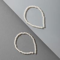 Modische Halbkreisförmige Perlenohrringe Mit Geometrischen Perlen main image 4