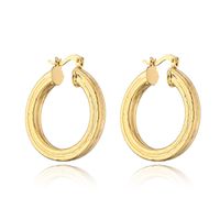 Fashion Pattern Round Geometric Copper Plated 18k Gold Earrings sku image 1