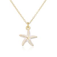 New Copper-plated 18k Gold Starfish Pendant Women's Necklace sku image 1