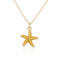 New Copper-plated 18k Gold Starfish Pendant Women's Necklace sku image 3