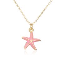 New Copper-plated 18k Gold Starfish Pendant Women's Necklace sku image 4