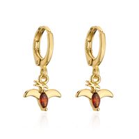 Fashion Copper 18k Gold Zircon Dinosaur Earrings Female sku image 2