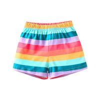 High Waist Straight Wide-leg Rainbow-colored Children's Shorts sku image 1
