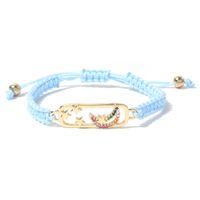Ethnic Style Hand-woven Heart-shaped Letter Copper Inlaid Multicolor Zircon Bracelet sku image 5