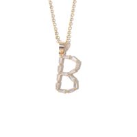 Fashion Copper Gold-plated Zircon Letter Necklace Female sku image 2