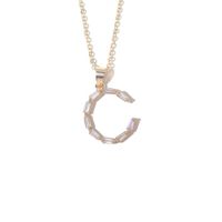 Fashion Copper Gold-plated Zircon Letter Necklace Female sku image 3