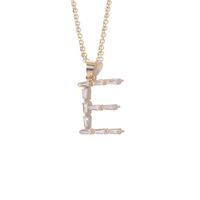Fashion Copper Gold-plated Zircon Letter Necklace Female sku image 5