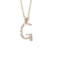 Fashion Copper Gold-plated Zircon Letter Necklace Female sku image 7