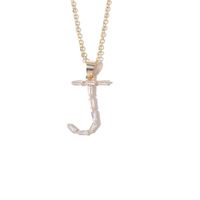 Fashion Copper Gold-plated Zircon Letter Necklace Female sku image 10