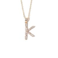 Fashion Copper Gold-plated Zircon Letter Necklace Female sku image 11